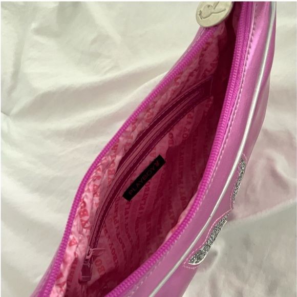 Playboy Bubble Glossy Pink Saddle Handbag 🐰 - Picture 7 of 7